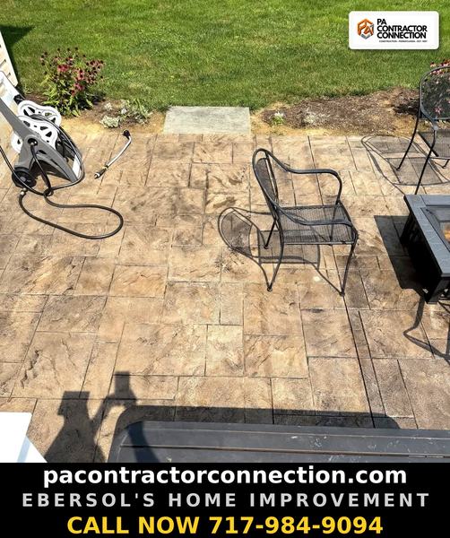 Ebersol's Home Improvement — stamped patio top down