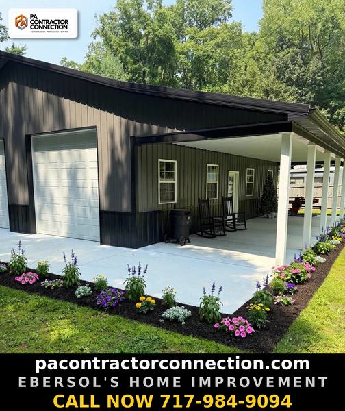 Ebersol's Home Improvement — black pole building exterior after