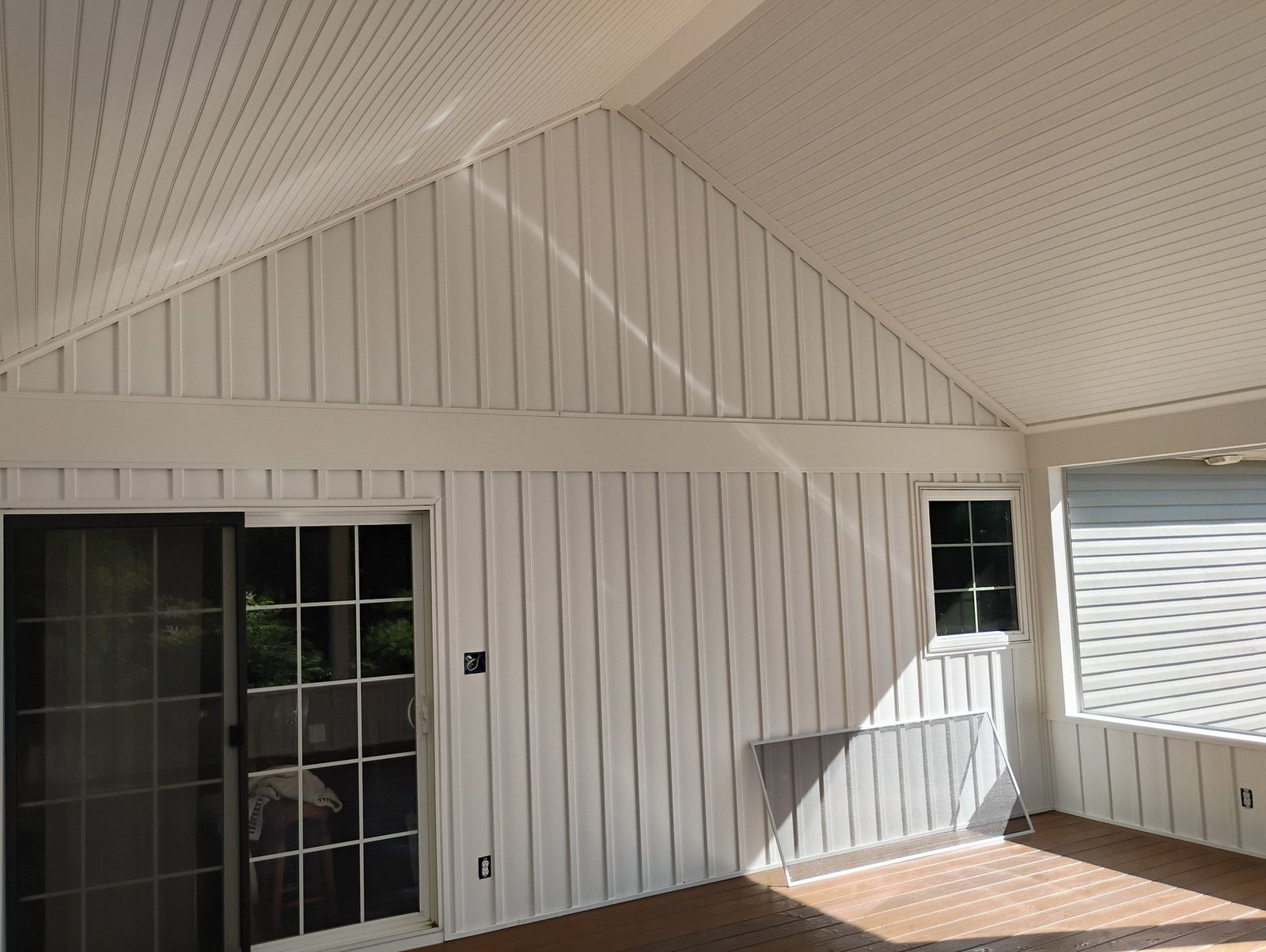 Finished covered porch interior