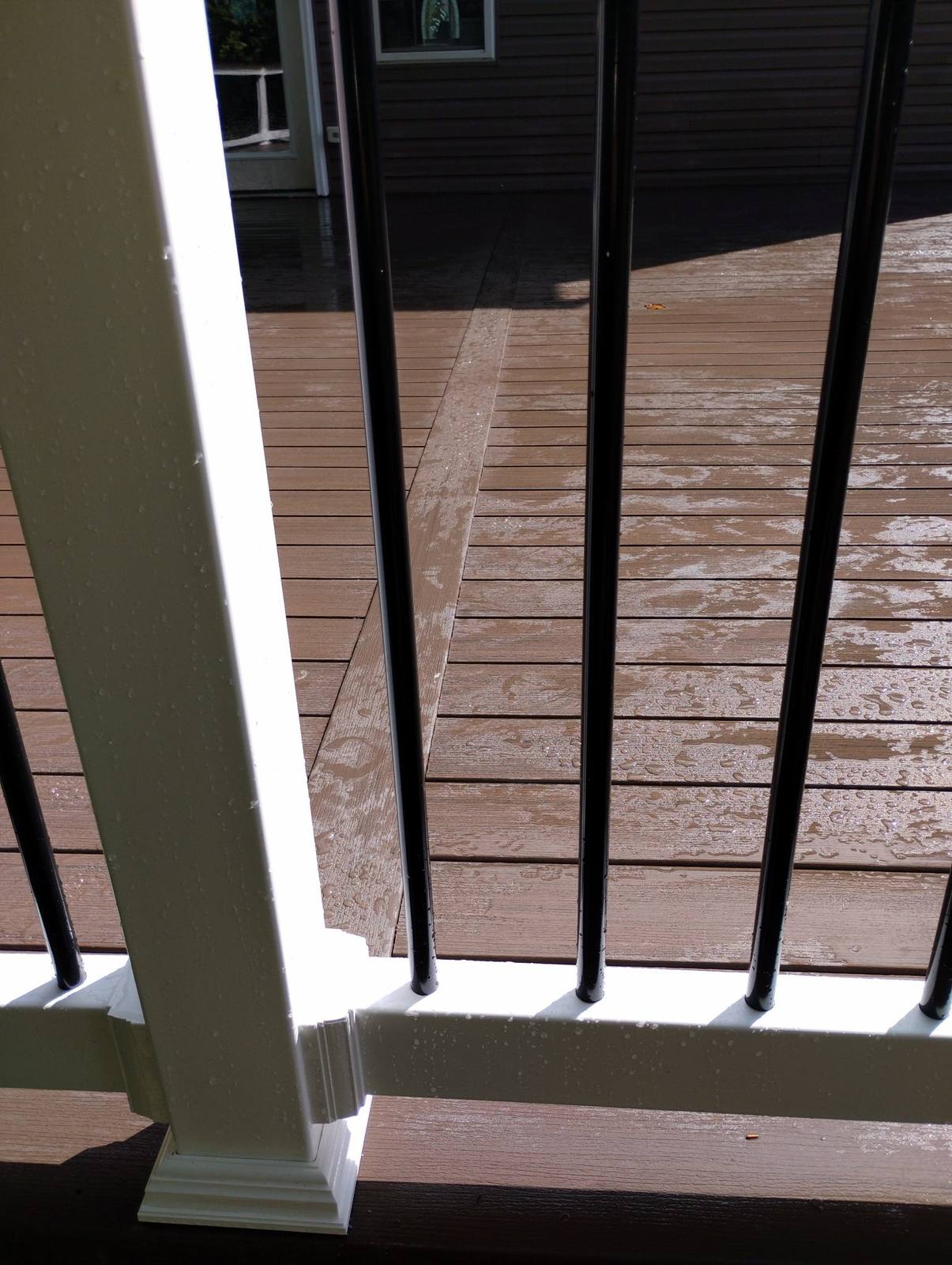 Covered porch ceiling and support detail