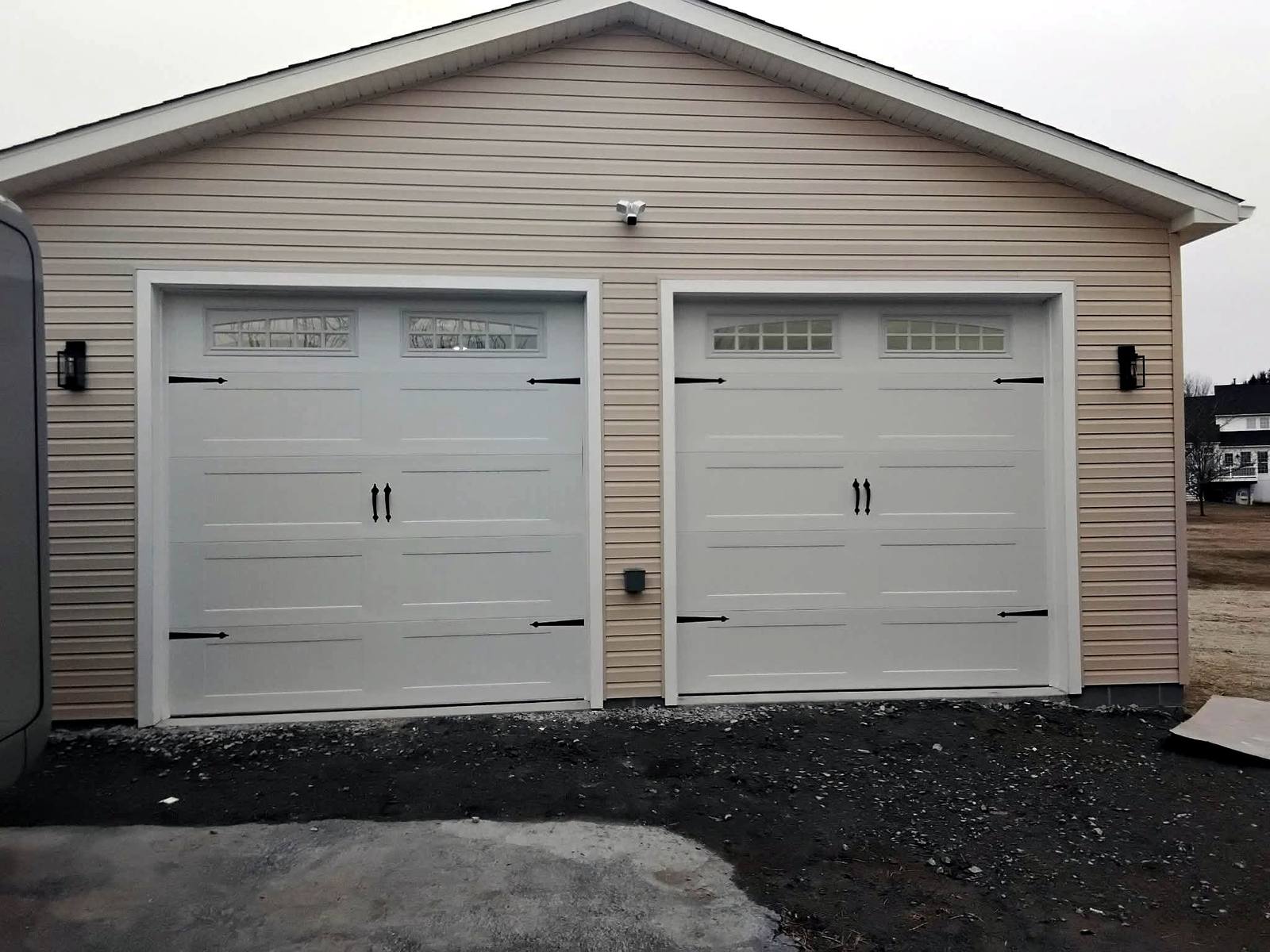Completed two-bay detached garage