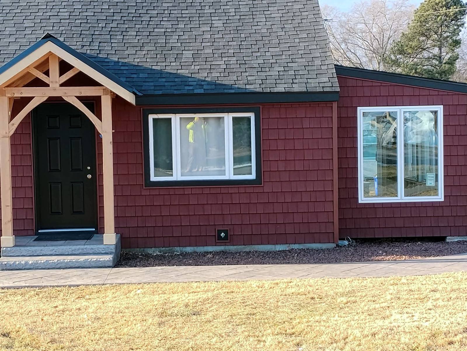 Finished porch and exterior home improvements