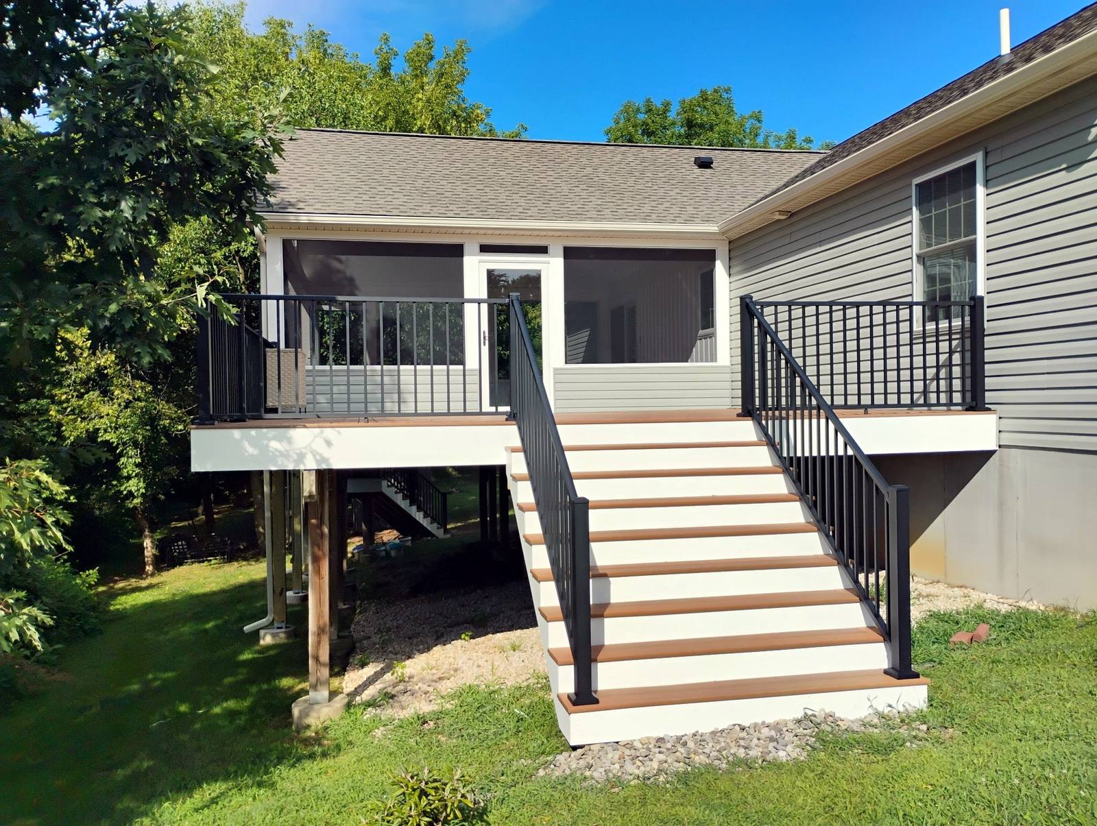 Completed home exterior and landscaped yard