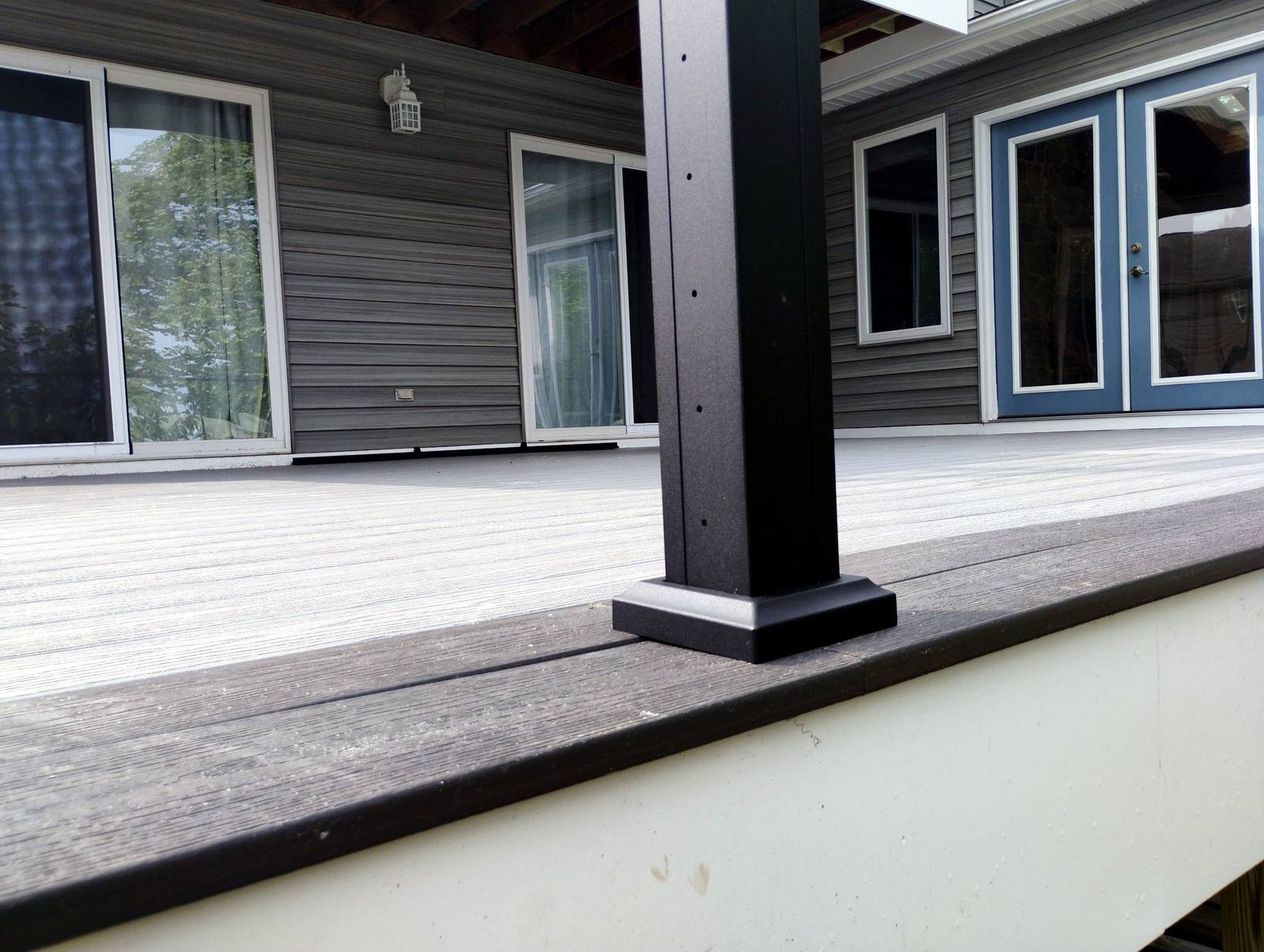 Finished gray composite platform deck