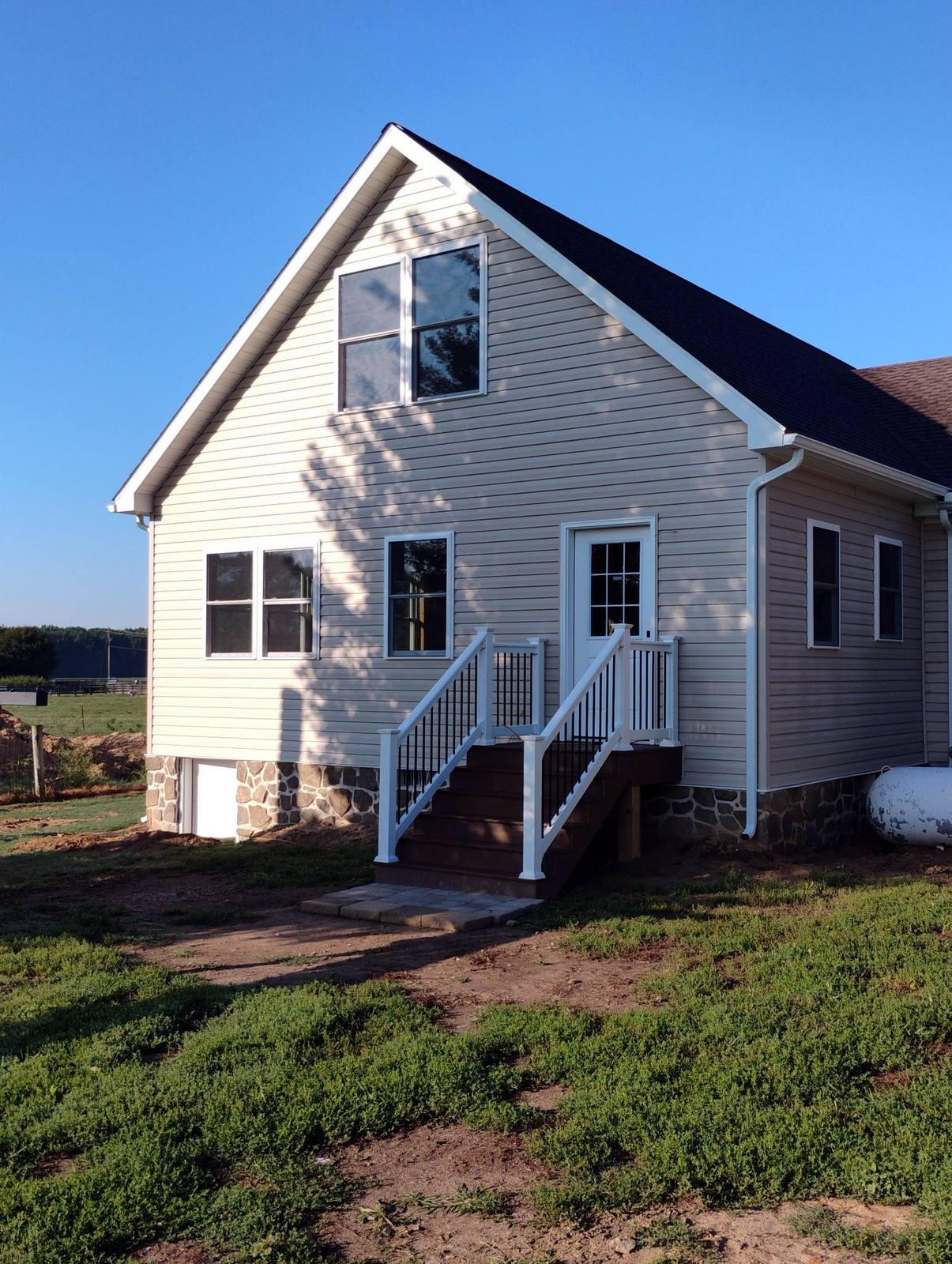 Finished two-story white home exterior